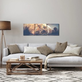 Tablou - Pisici pe podea (cu ceas) (90x30 cm)