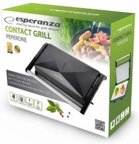 Grătar electric Esperanza EKG013, 850W, Acoperire ceramică, Negru