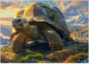 Tablou - Țestoasă și peisaj montan (70x50 cm)