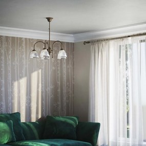 Candelabru stil neoclasic din alama si sticla Elide