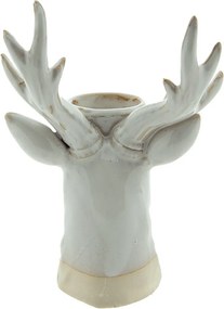 Suport lumanare, gri, din portelan, H21 cm, Reindeer