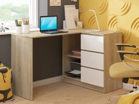 Masă PC de colț Bodhi (stejar sonoma + alb) (D). 1068827