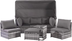 Set de mobilier de grădină din ratan, Gri | Aosom Romania