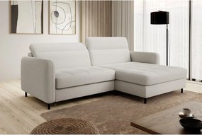 Colțar crem extensibil/cu spațiu de depozitare cu tapițerie din țesătură bouclé (cu colț pe partea dreaptă/cu șezlong) Gomsi – ELTAP