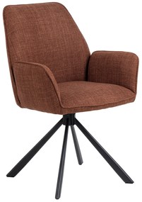 MAZZONI EXPORT YUNI Teracotă (material Basel 44) - SCAUN MODERN PIVOTANT TAPIȚAT PENTRU SALON/SUFRAGERIE/BIROU LOFT