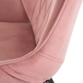 Scaun dining roz din catifea Chair Pink Velvet