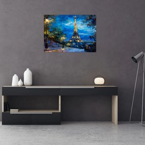 Tablou - Pictură în ulei a Turnului Eiffel (70x50 cm)