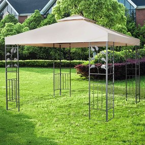 PAVILION GRADINA EGRETA, 295X295X270 CM, CADRU DECORATIV DIN OTEL VOPSIT ELECTROSTATIC, TEXTIL WATERPROOF, BEJ