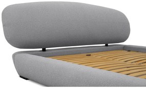 Pat matrimonial gri tapițat cu somieră 180x200 cm Odette – Scandic