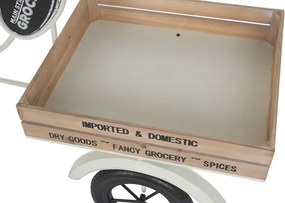 Stand decorativ din metal , cu 1 raft din lemn , "Retro Tricycle"