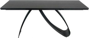 Masa cu blat de sticla/ceramica DIUNA CERAMIC, negru, 160/240x90x76 cm