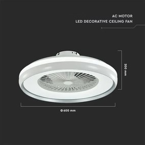 Plafonieră LED cu ventilator LED/45W/230V 3000/4000/6500K gri