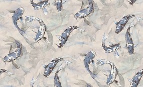 Fototapet, Koi, Blue, Rebel Walls
