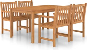 vidaXL Set de mobilier de grădină cu 5 piese, 150x90 cm, lemn masiv de tec