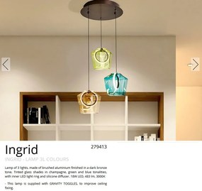 Lustra cu 3 pendule LED design decorativ Ingrid 3L color