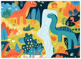 Tablou - Dinozauri veseli (70x50 cm)