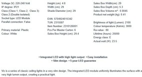Plafoniera LED stil minimalist Vic 29cm, 3000K