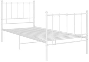 324950 vidaXL Cadru de pat, alb, 100x200 cm, metal