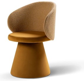 Fotoliu galben muștar cu tapițerie din catifea Inez – Micadoni