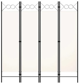 320706 vidaXL Paravan de cameră cu 4 panouri, alb, 160x180cm