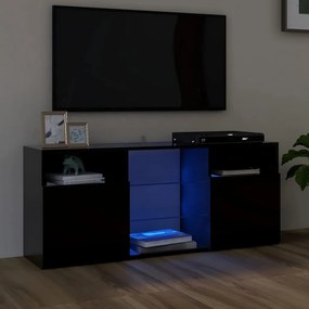804302 vidaXL Comodă TV cu lumini LED, negru, 120x30x50 cm