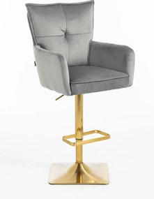 HR250KW Scaun Catifea Grafit Bază Aurie