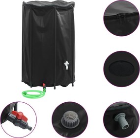 vidaXL Rezervor de apă cu robinet, pliabil, 1000 L, PVC