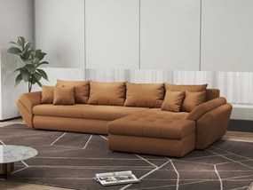Colțar extensibil dumonde cu ladă de depozitare si sezut confortabil din spuma high-density, Loana XL Enjoy Mango II 335x185 cm