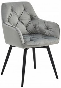 Scaun de masa rotativ JORK360 VELVET, gri deschis