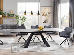 Masa extensibila Salvadore Ceramic gri ANTHRACITE/negru mat L160-240 cm