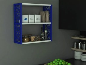 Raft de perete din PAL/PPE, Lulu Homs, alb-albastru, 50 x 45 x 20 cm