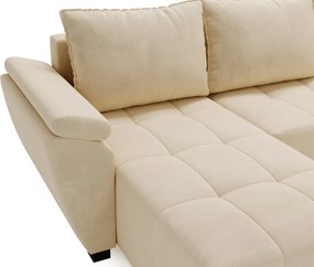 OFERTA Set canapea extensibila in forma de U LIVARO 305x140 cm, crem II. calitate