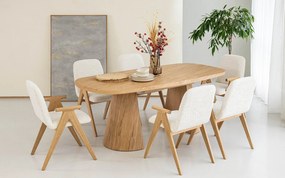 Masă lemn masiv Dining EGO Personalizabila - Nuc, 2200 + (2×500) x 1200 x 775 mm