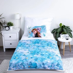 Lenjerie de pat pentru copii albastră din bumbac pentru pătuț 100x135 cm Frozen "Blue" – Jerry Fabrics