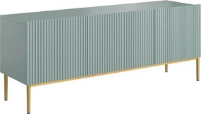 Comodă TV Nicole 150 cm - MDF salvie / picioare aurii