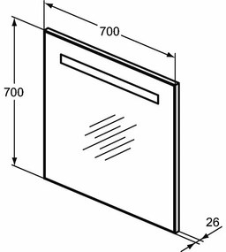 Oglinda cu iluminare si dezaburire Ideal Standard MirrorLight 70x70 cm