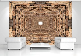 Fototapet - 3D - Tunel din pietre (152,5x104 cm), în 8 de alte dimensiuni noi