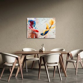 Tablou pe sticlă - Pești războinci (70x50 cm)