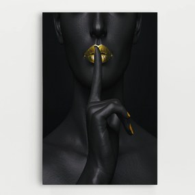 Tablou Canvas, 20x30cm, Dormitor si Living, Femei, Lips, Silence Lips Portrait