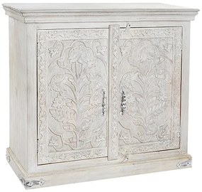 Comoda cu doua usi Mango din lemn alb 101x43x93 cm
