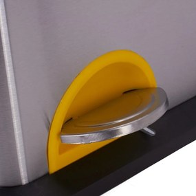 Coș de gunoi argintiu mat pentru reciclare/cu pedală 2x20 l din oțel Tri Selectif – MSV