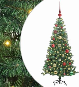 vidaXL Brad de Crăciun cu 150 LED cu suport Verde 120 cm PVC