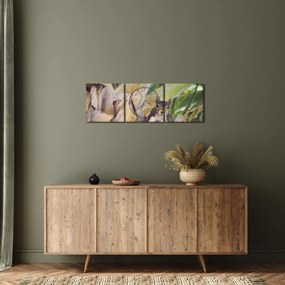Tablou cu veverița în copaci (cu ceas) (90x30 cm)