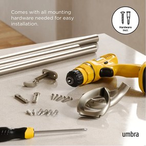 Galerie de perdea 107 - 305 cm extensibilă din oțel inoxidabil Loop – Umbra