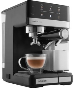 Sencor - Espressor manual cu portafiltru, 1350 W/230 V, negru/crom mat