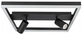 Plafonieră LED 38W/230V + 2x GU10/30W, neagră
