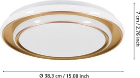 Eglo 902044 - Plafonieră LED MOSCHELLA, 24W, 230V, Ø 40 cm, auriu