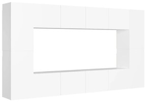 3078669 vidaXL Set de dulapuri TV, 6 piese, alb, lemn prelucrat
