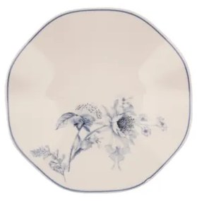 Set de veselă 24 piese din porțelan, alb/albastru