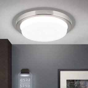 Plafoniera LED moderna LEROX Ã20cm crom satin